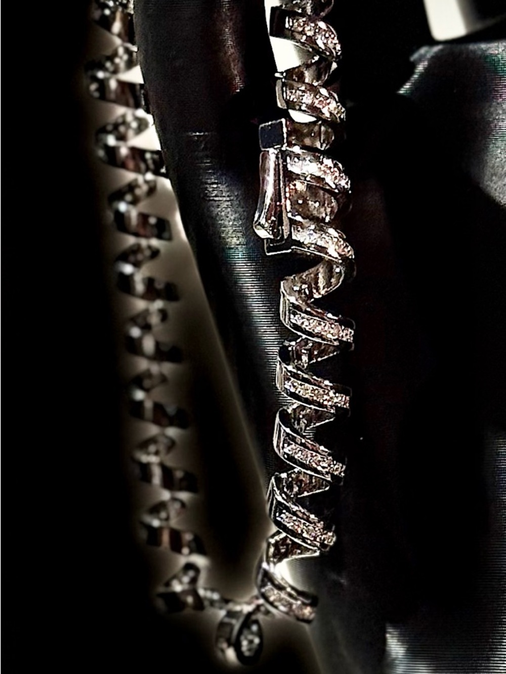 Diamond-Crusted Telephone Cord Bracelet - Picture 3 of 5
